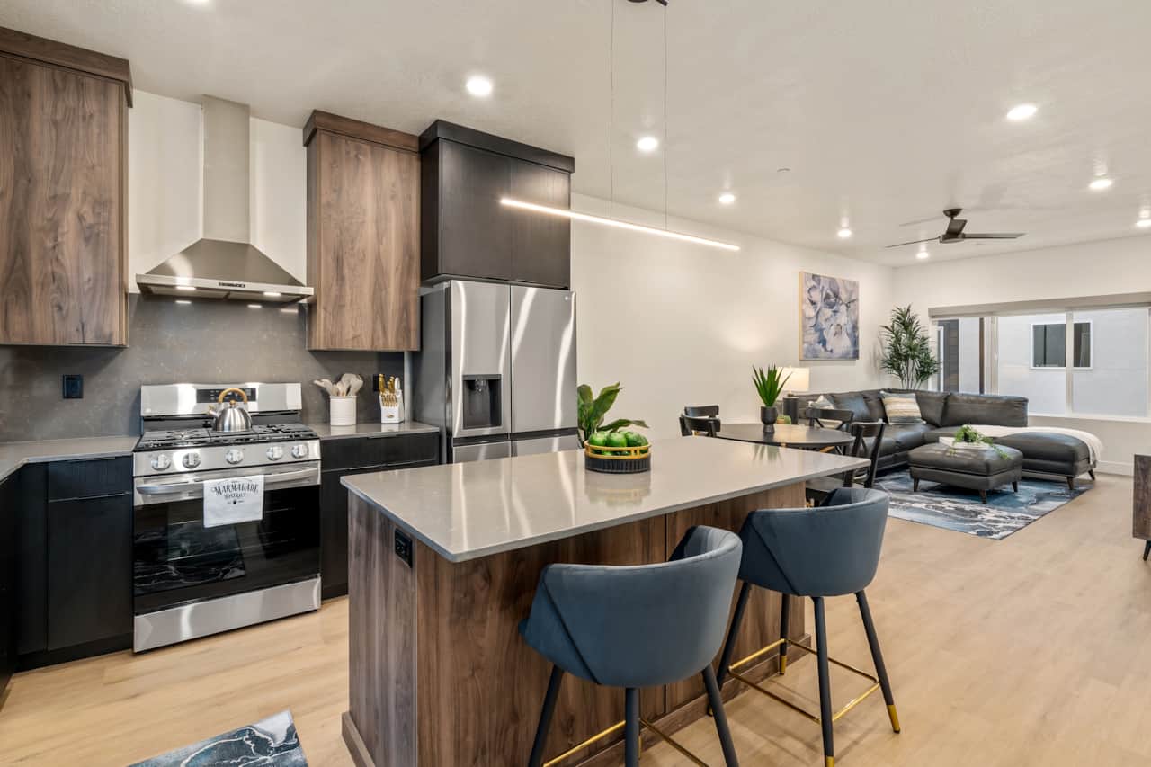Kitchen, Dining, & Living Room
