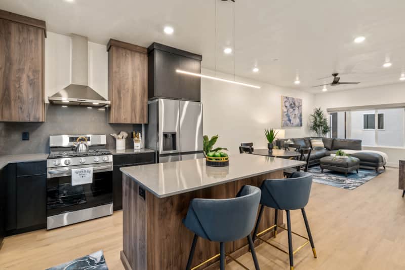 Kitchen, Dining, & Living Room