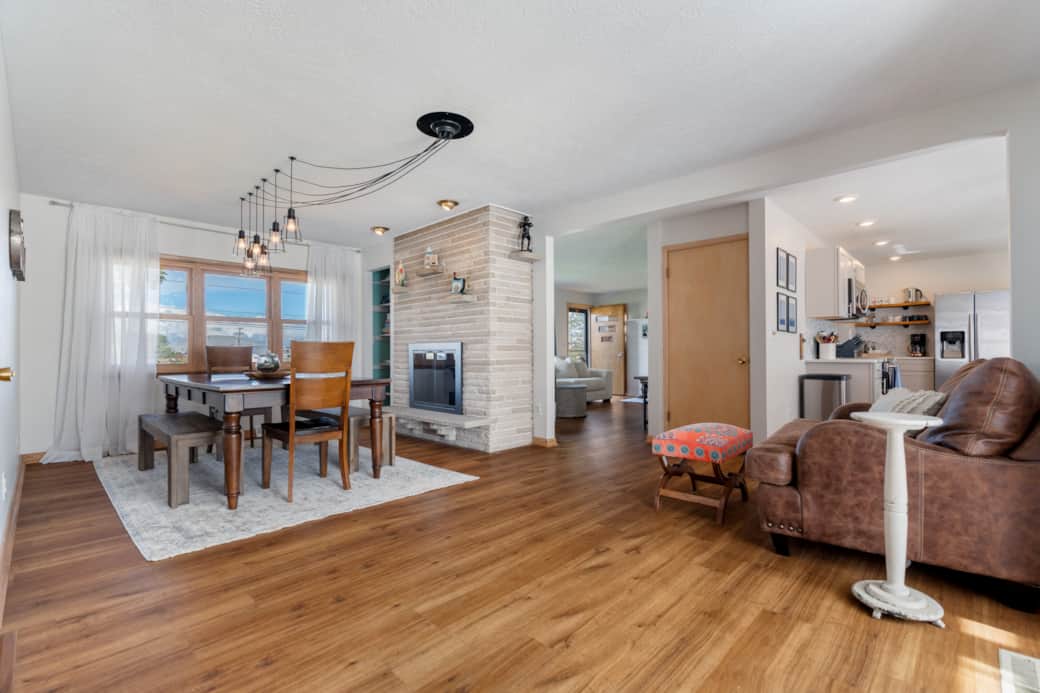 View of Dining Room, Living Room, & Kitchen