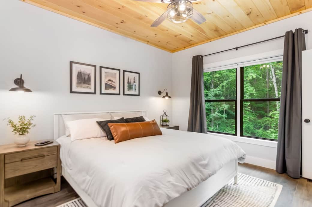 Primary Bedroom, Plush Hybrid King Mattress with Feather and Standard Pillow Options