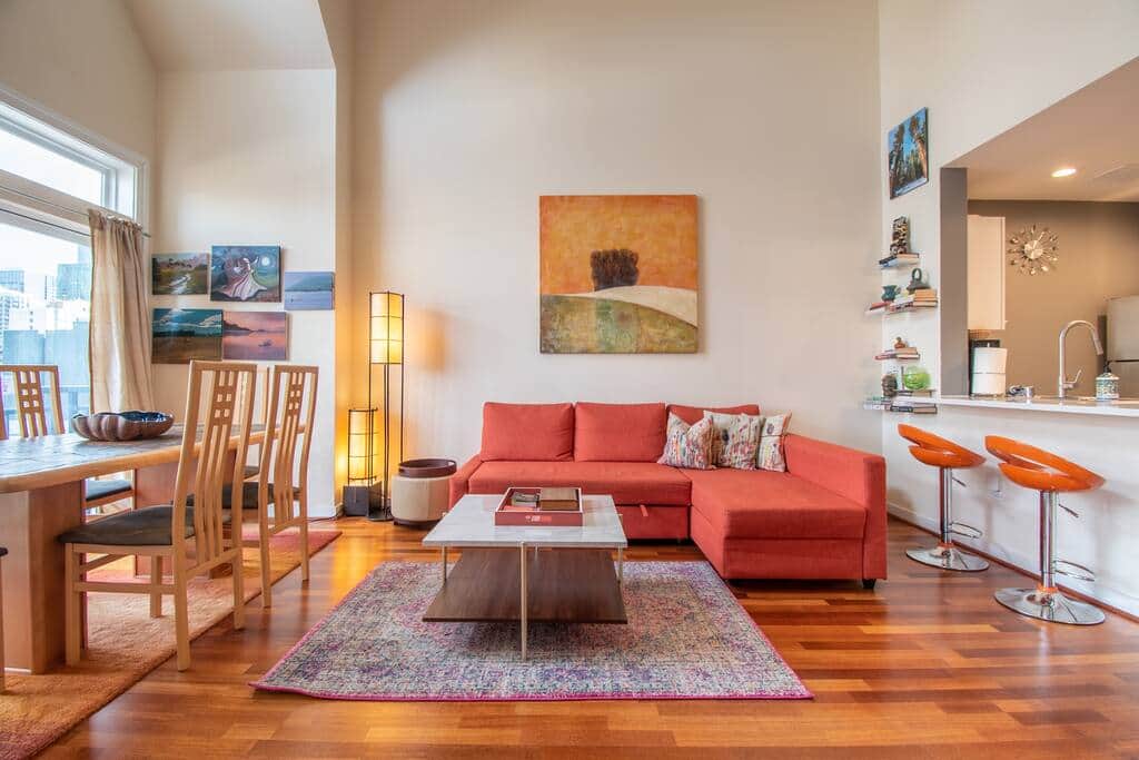 Dining table with comfortable seating for six & Comfortable Sleeper Sofa