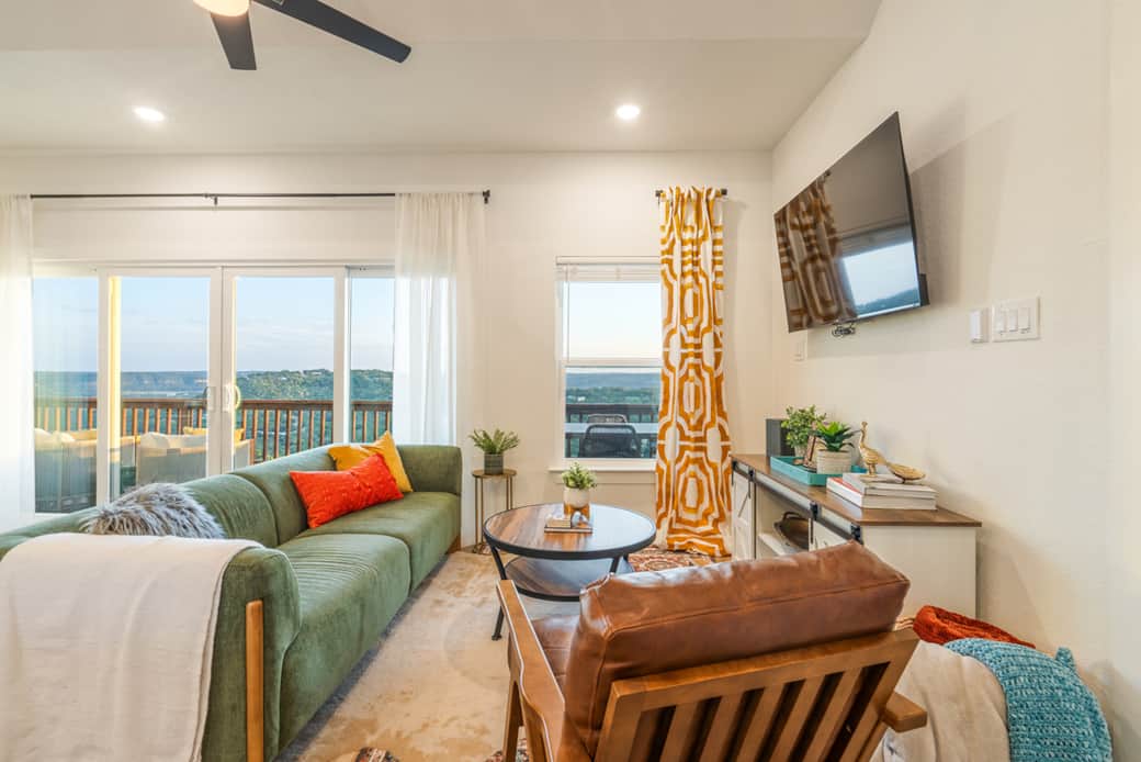 Living Room w/Expansive Hill Country Views Living Room w/Expansive Hill Country Views