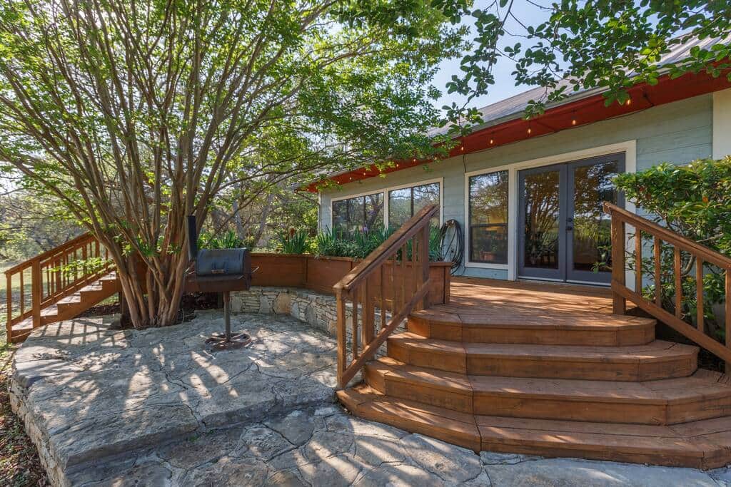 Back door, deck and grill