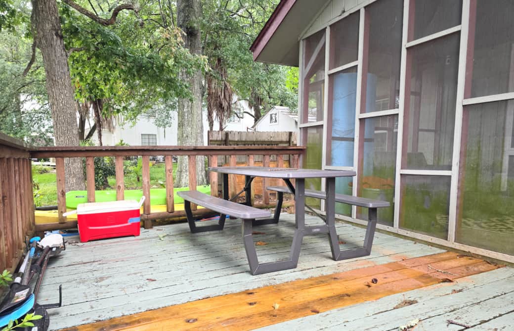 Picnic Table on Back Deck