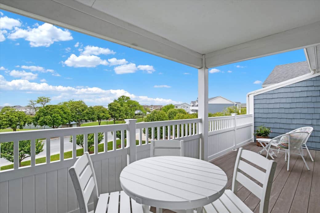 Covered balcony space Covered balcony space