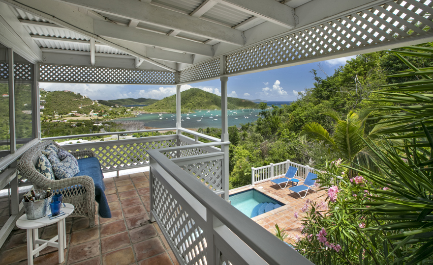 Partially unscreened area of the porch