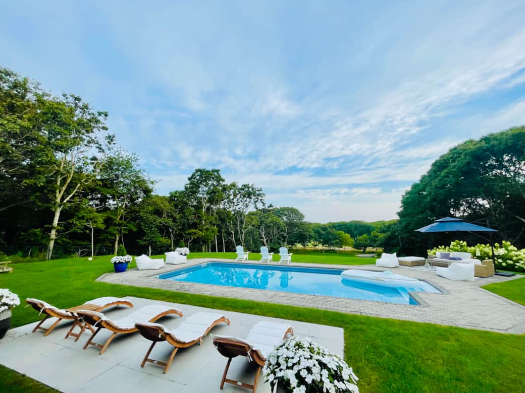 Salt-water pool and sun lounge deck