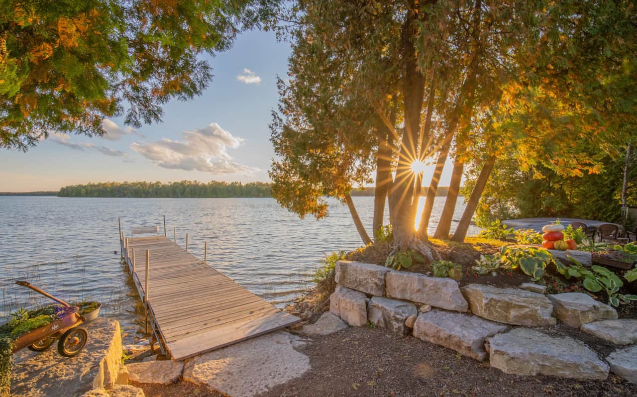 Island view lake house
