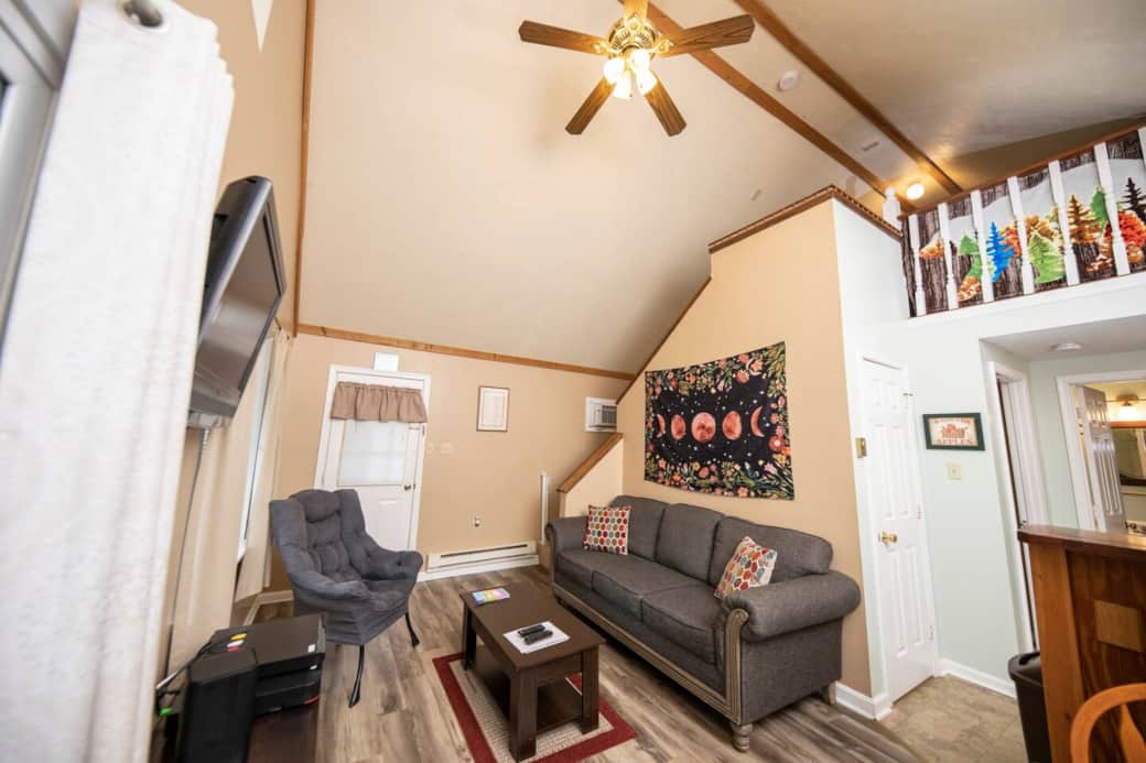 living room and loft area view
