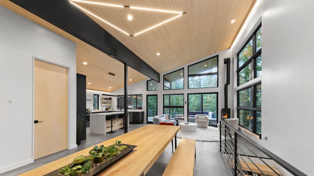 RAVN HAUS - Canopy - Dining Room Living Room Modern Fireplace Kitchen _ VRBO RAVN HAUS - Canopy - Dining Room Living Room Modern Fireplace Kitchen _ VRBO