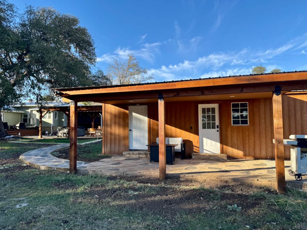 Cabin patio and sitting area