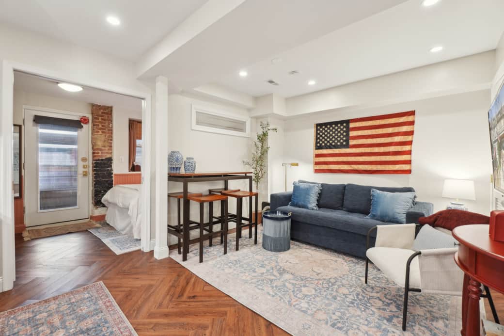 Ample living space with 8-foot ceilings.
