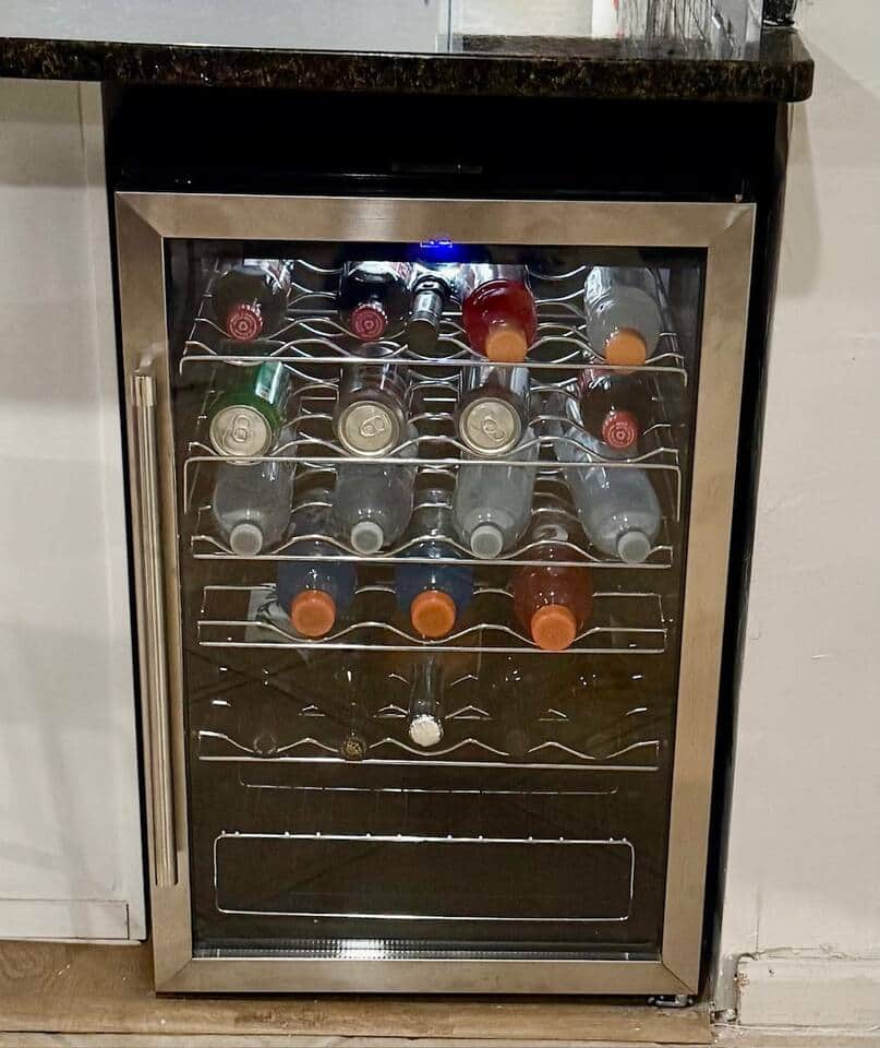 The mini wine cooler is where you can store and retrieve your favorite drinks.