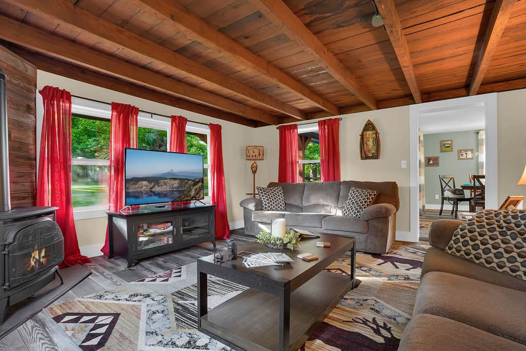 Gather together in our spacious living room — two full couches for the crew.