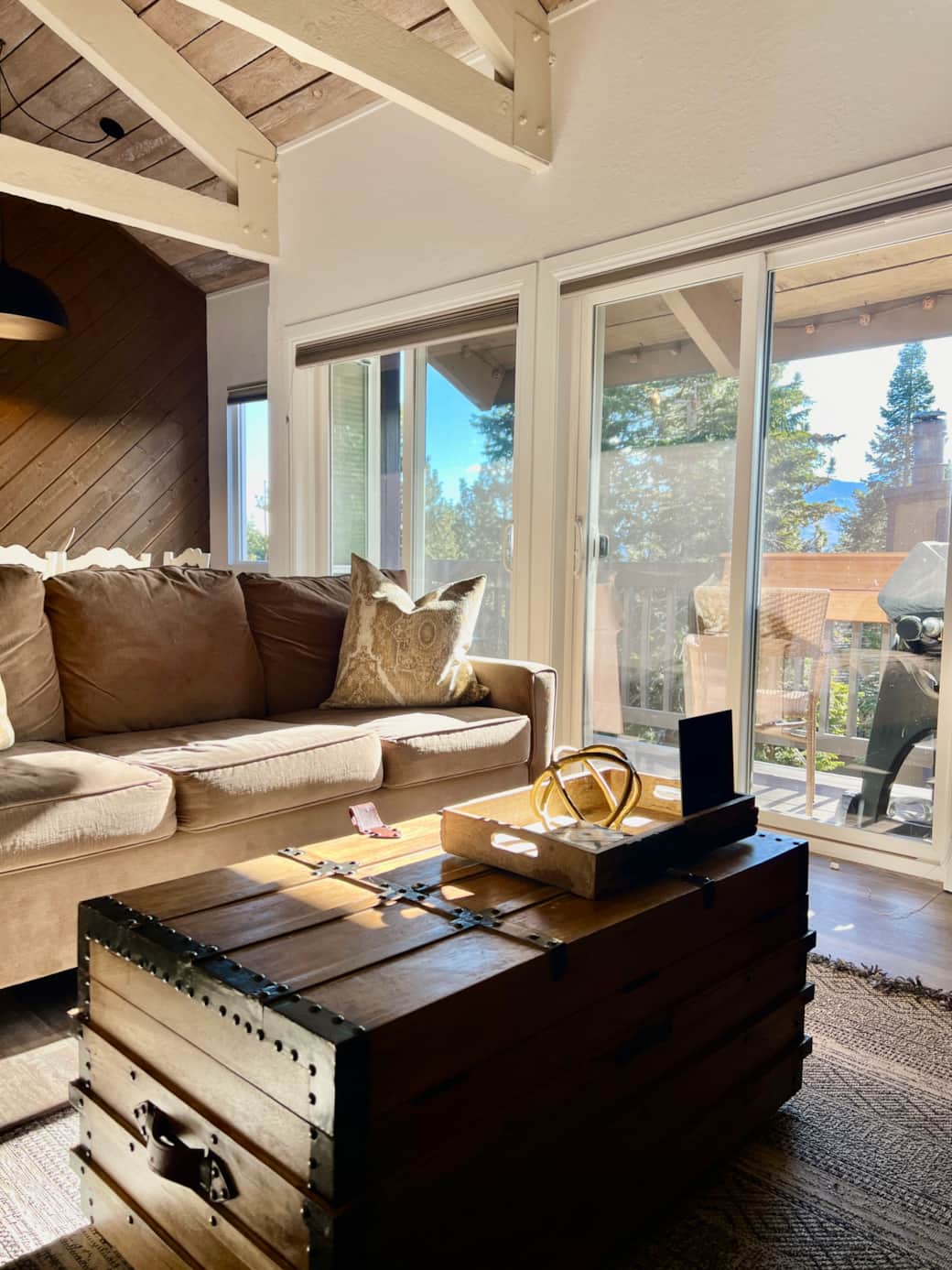 Living Room: Dual Sliding Glass Doors and Private Balcony
