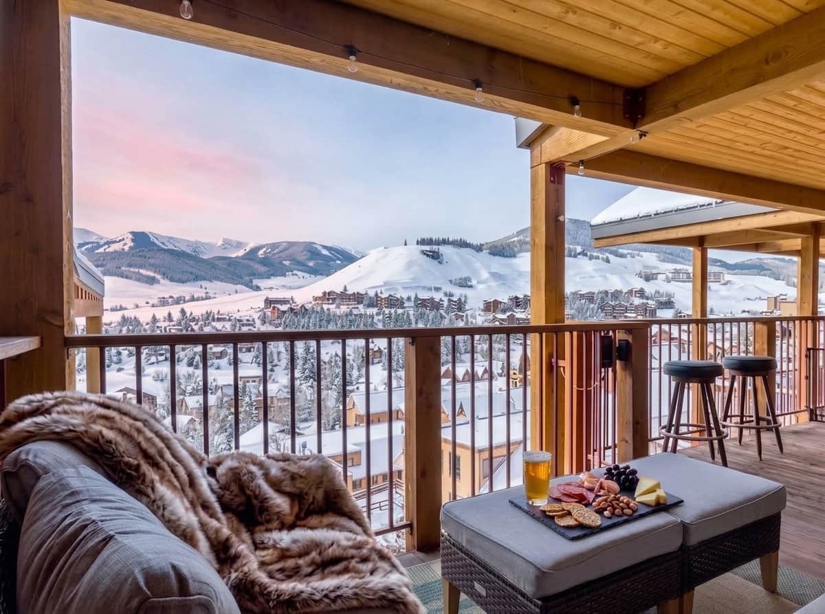 Enjoy apres everything on the back porch with beautiful westerly views over the valley.