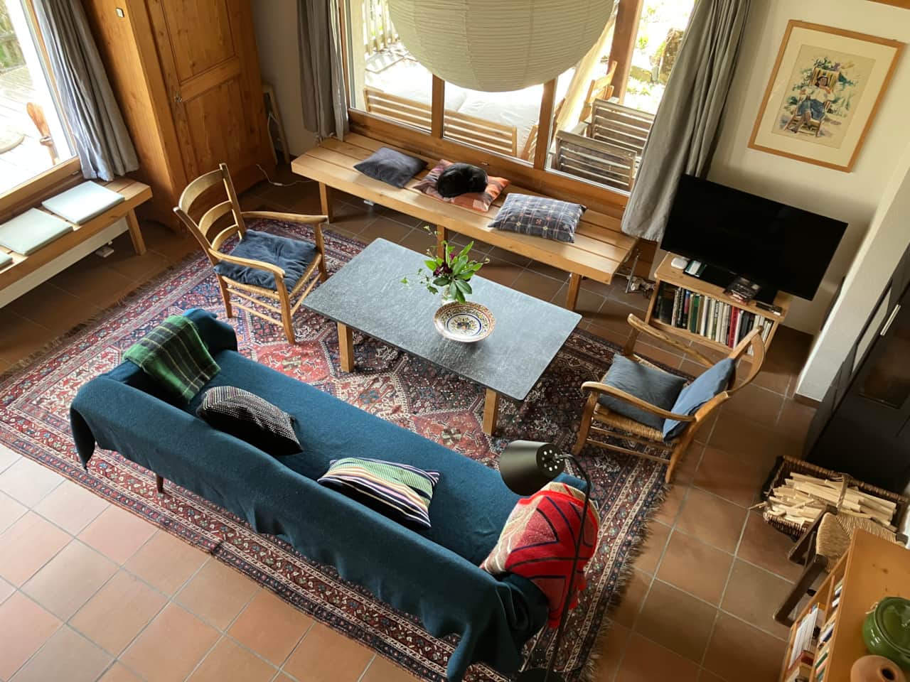 living room seen from upstairs