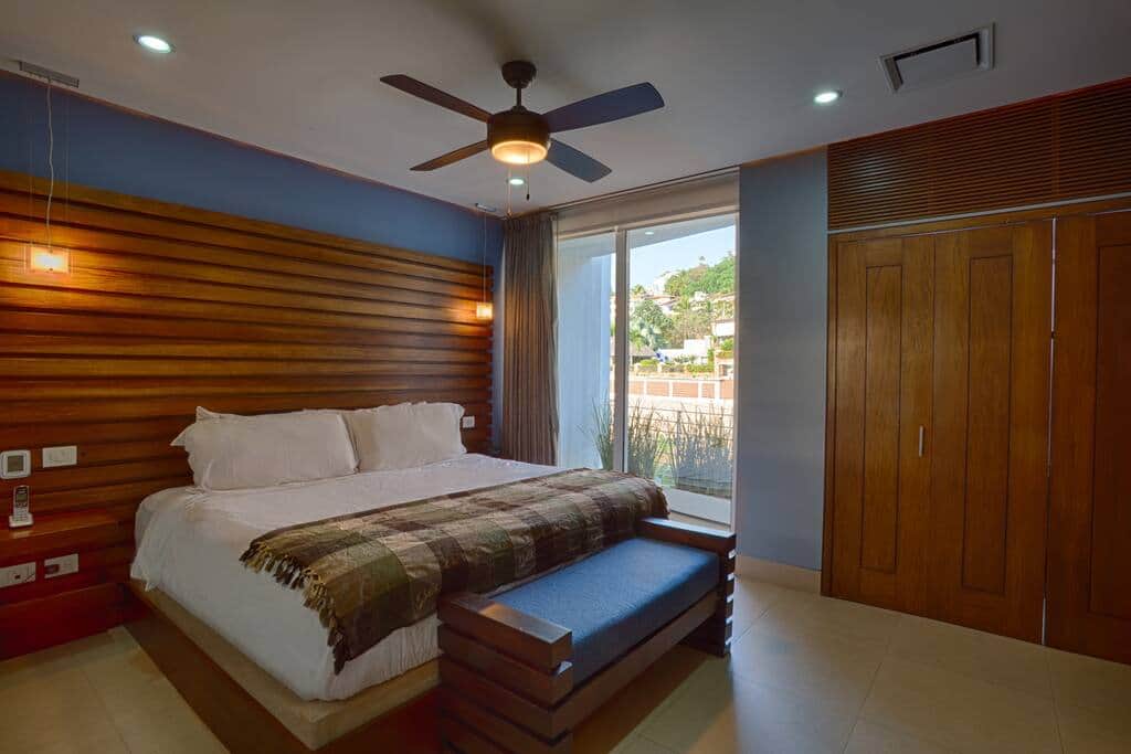 Master king size bed and private bedroom terrace