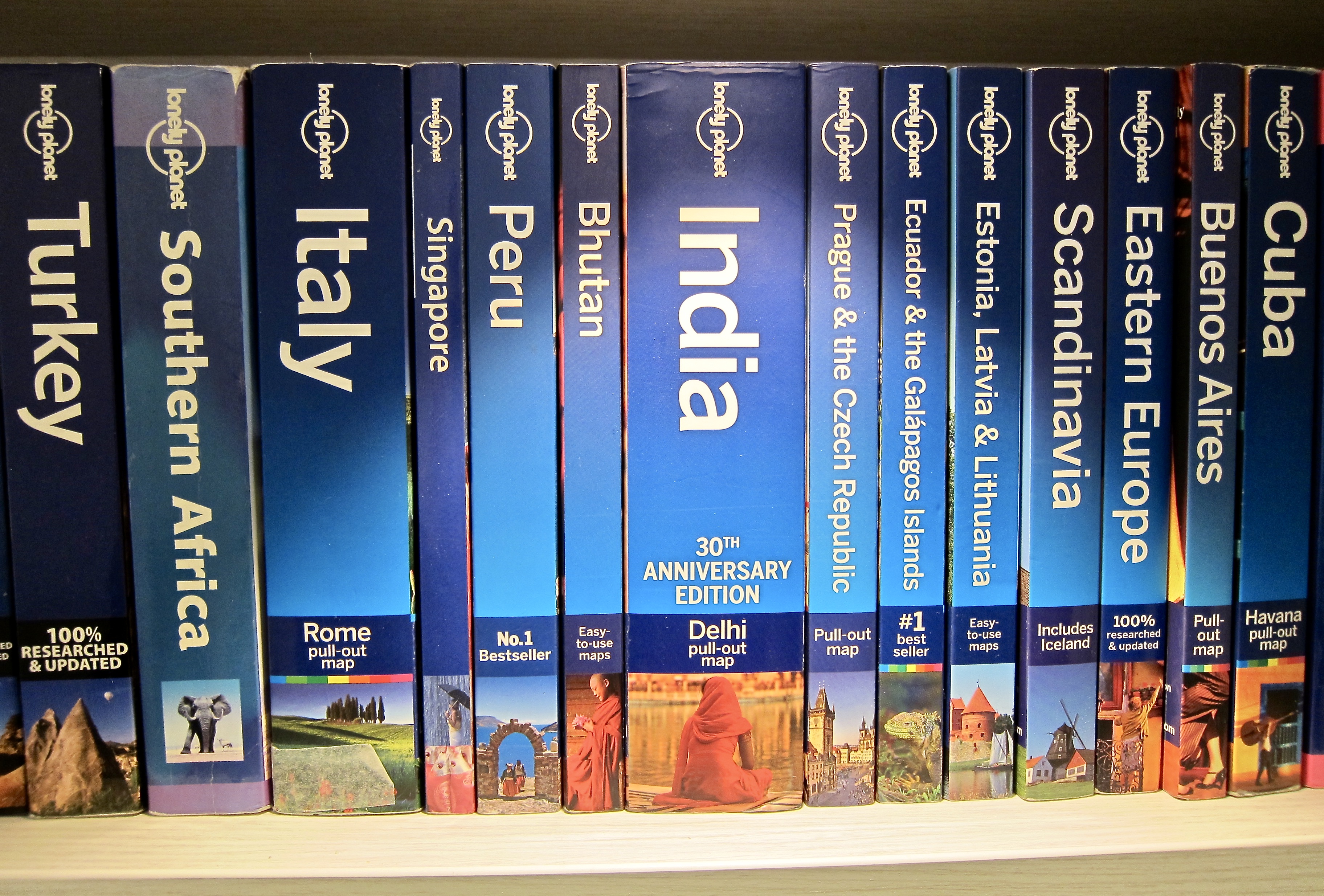 Aston Road Villas collection of Lonely Planet guides from our many travels