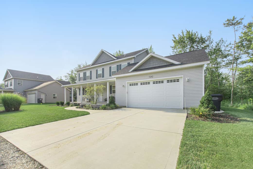 Front of house facing southeast.