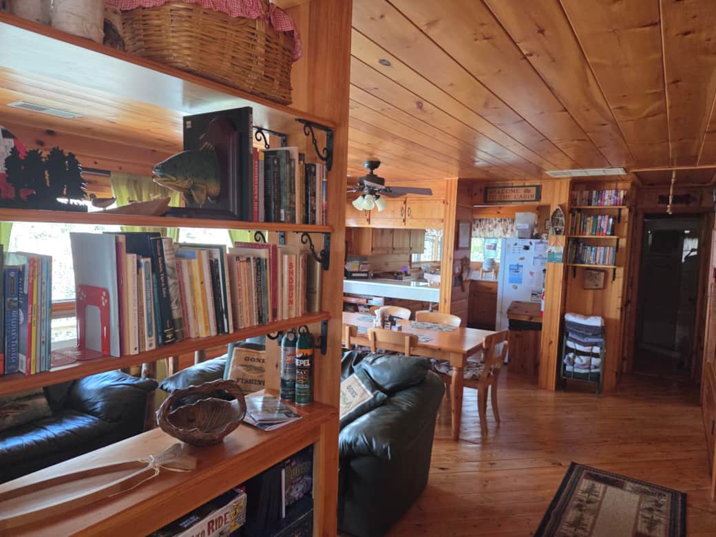 The cabin is stocked with lots of games and books for all ages for family fun time