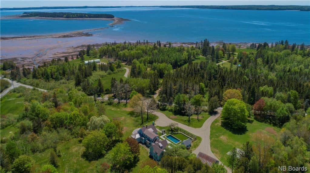 Bird's Eye View of Peacock Farmhouse, Bay of Fundy