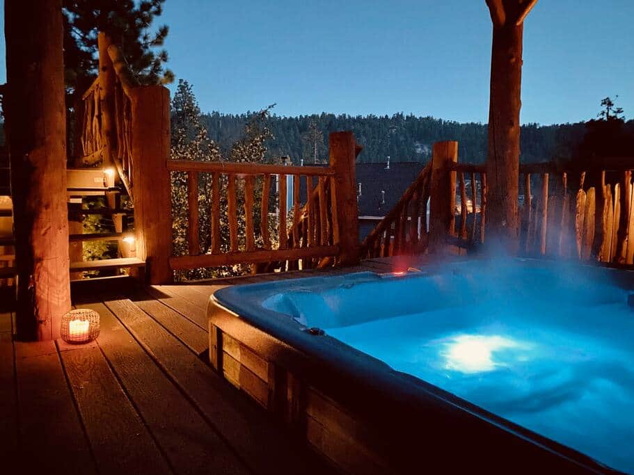 Enjoy a dip in the 6 seater spa
