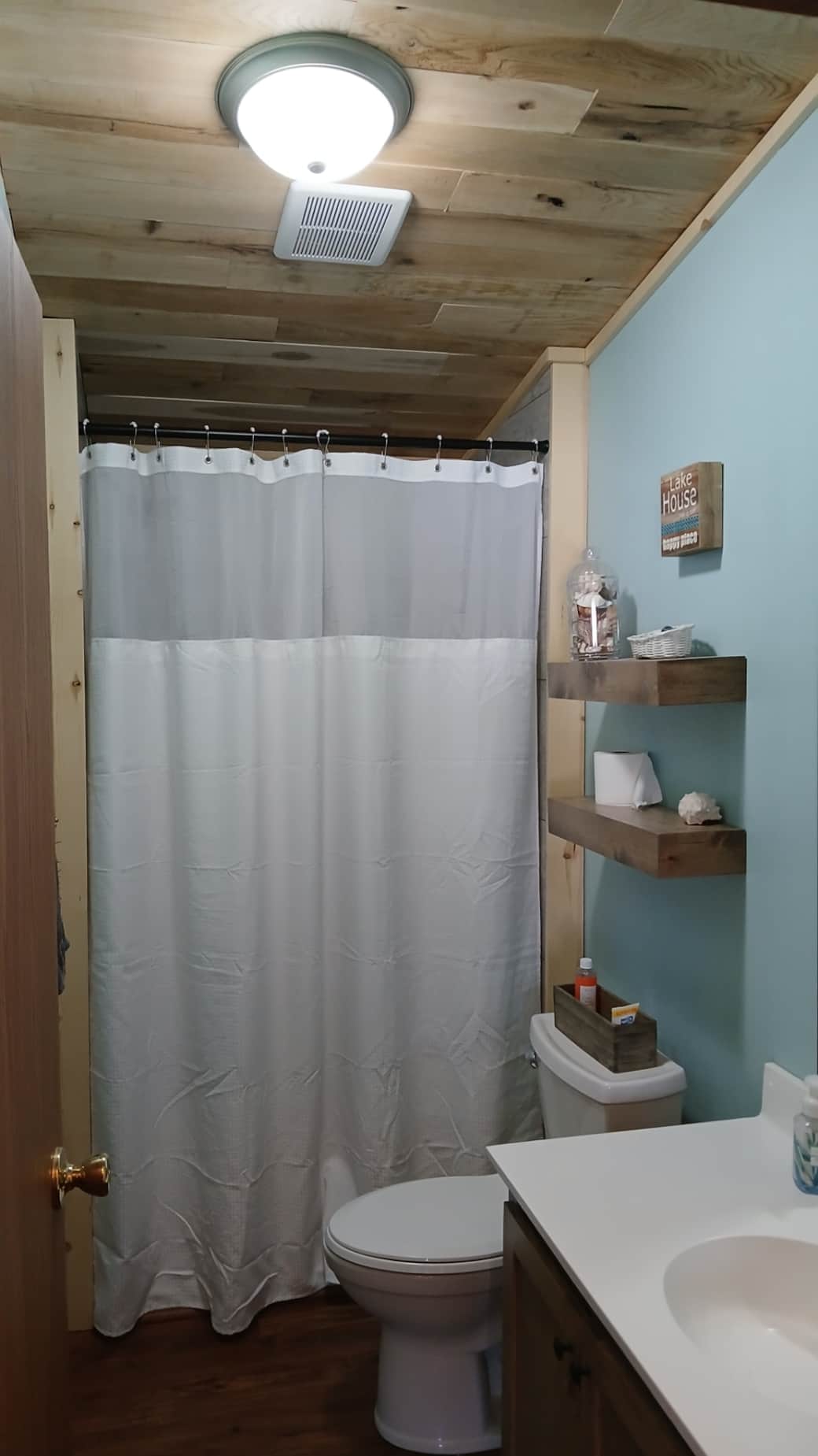 Full bathroom with walk-in shower (no tub)