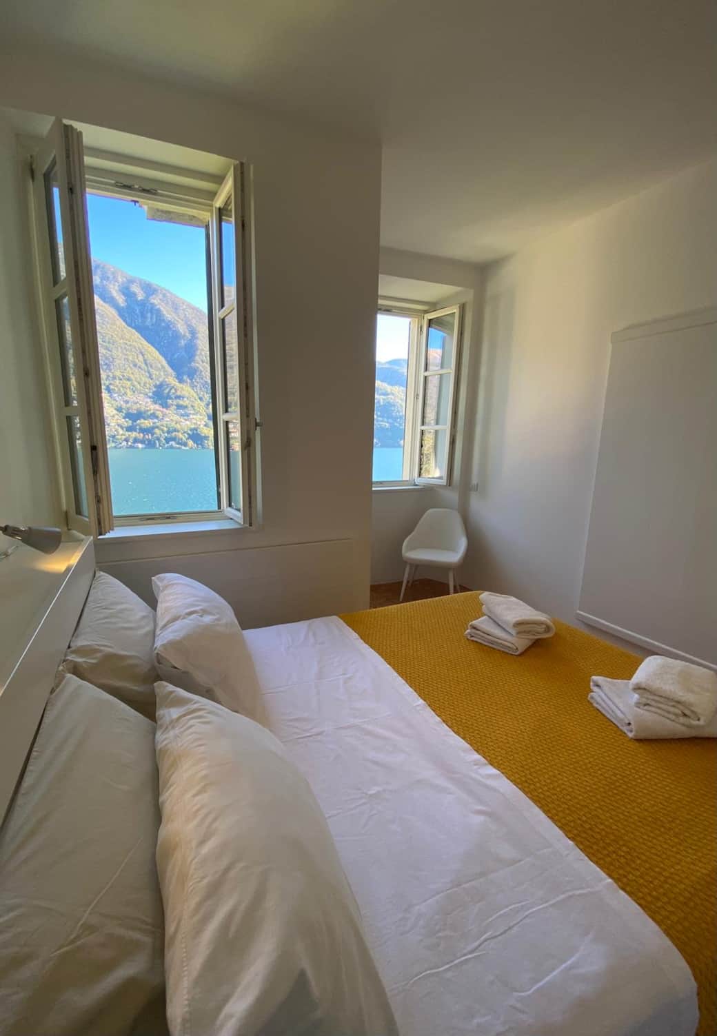 Bedroom with lake view