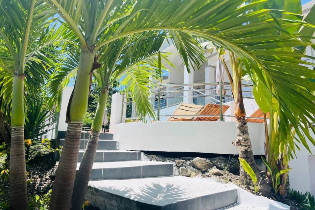 Stairs leading to the pool from outside Marina