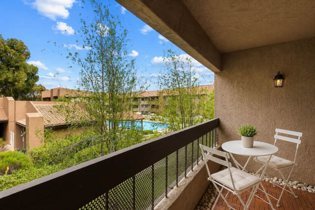 Private Balcony overlooking Pool