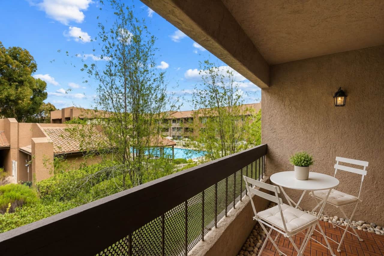 Private Balcony overlooking Pool