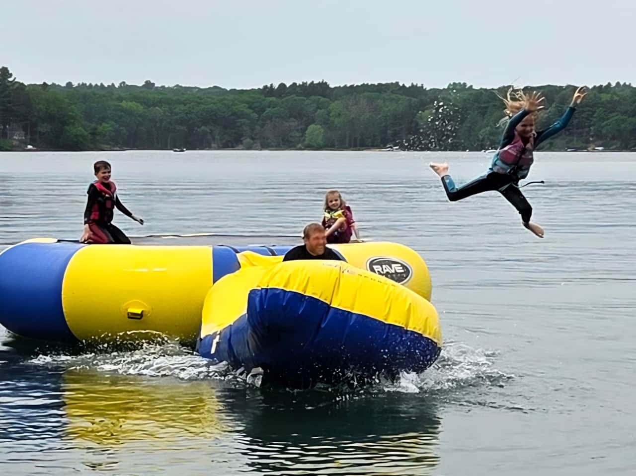 15' Water Trampoline with Launcher – Family Favorite