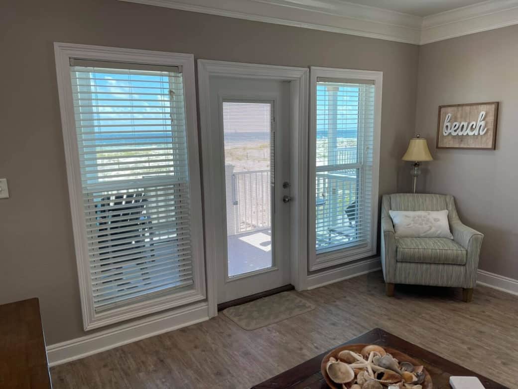 The first floor balcony provides great views of the ocean and can accommodate several people on the deck easily.  