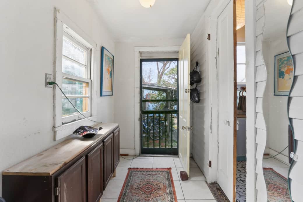 Mudroom looking onto the backyard