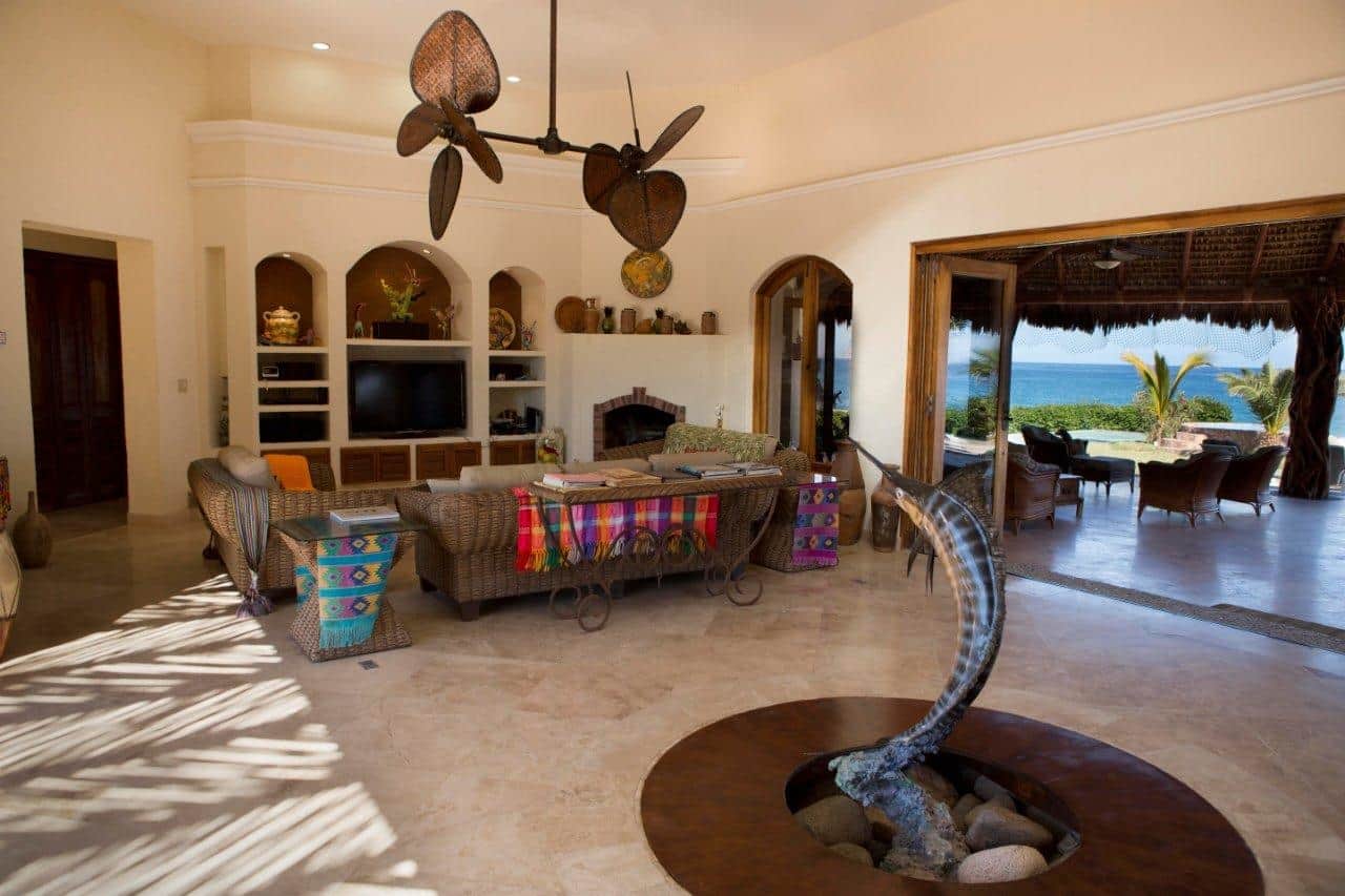 Entry, Living Room & Palapa Sitting Area