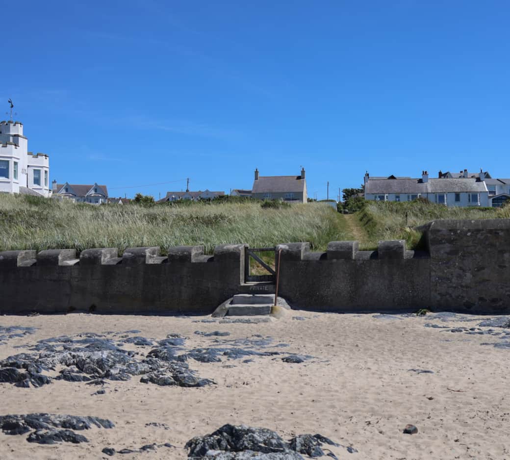 View from beach up the private path to the house