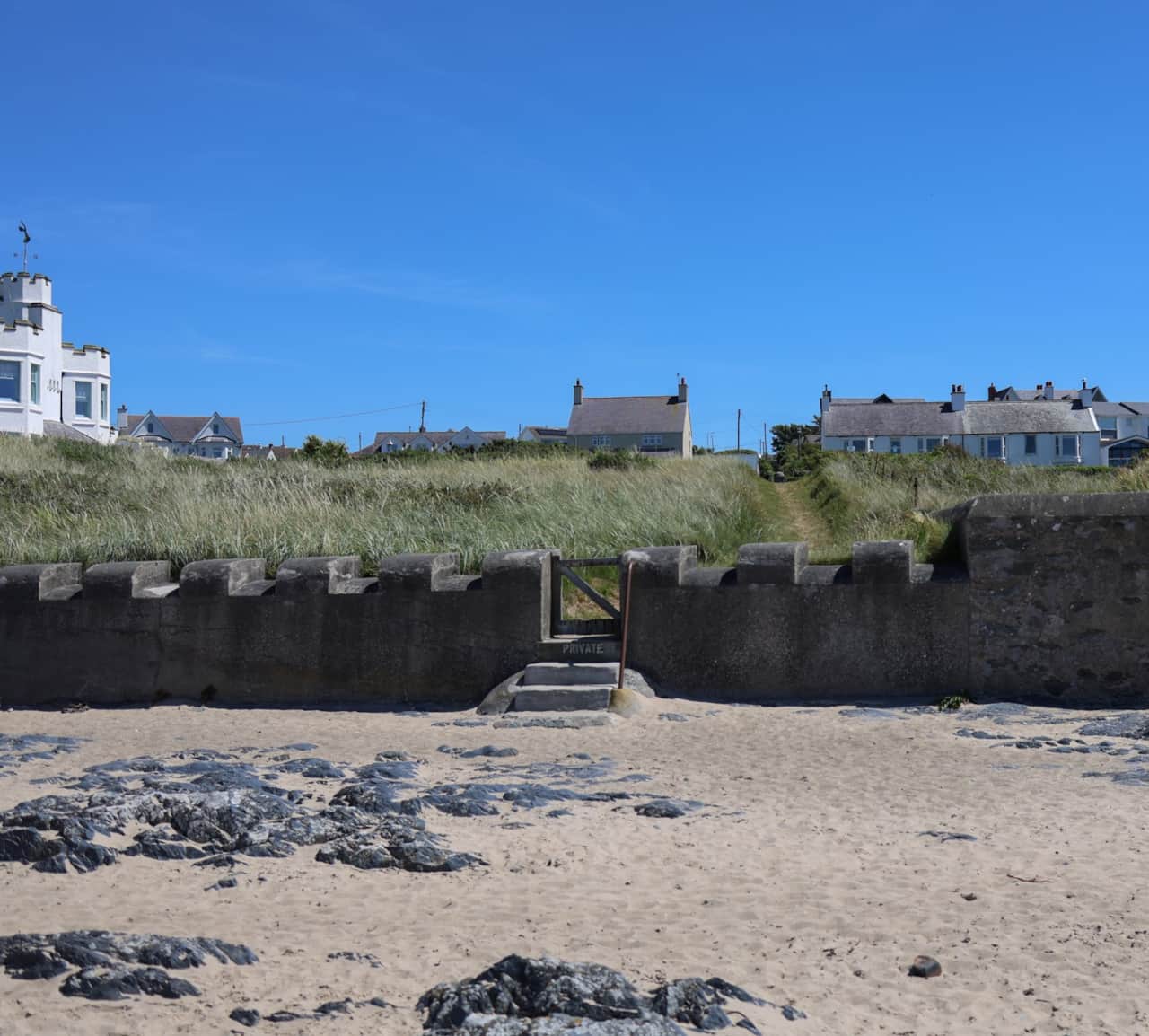 View from beach up the private path to the house