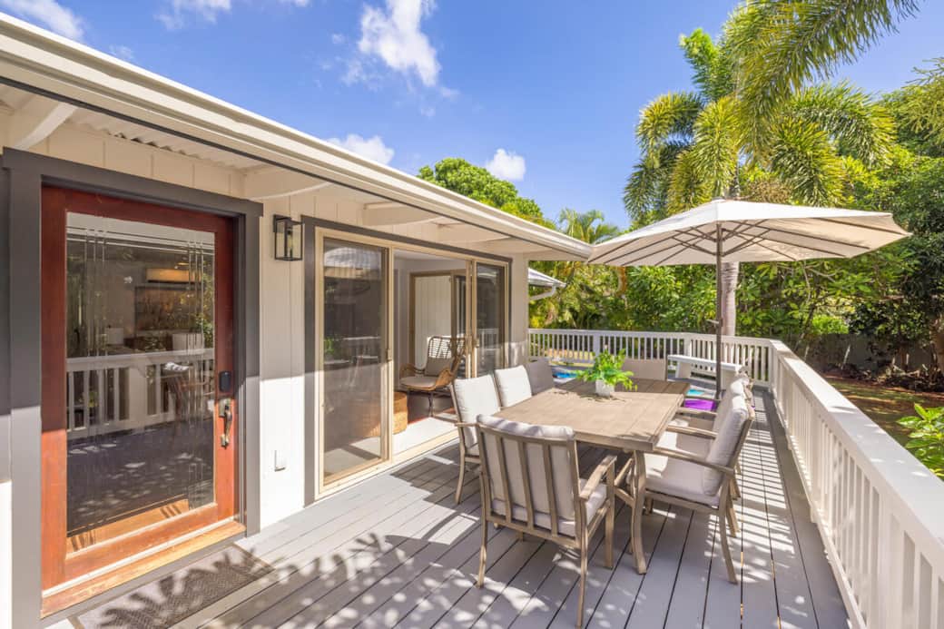 Unit 2- front patio deck Unit 2- front patio deck