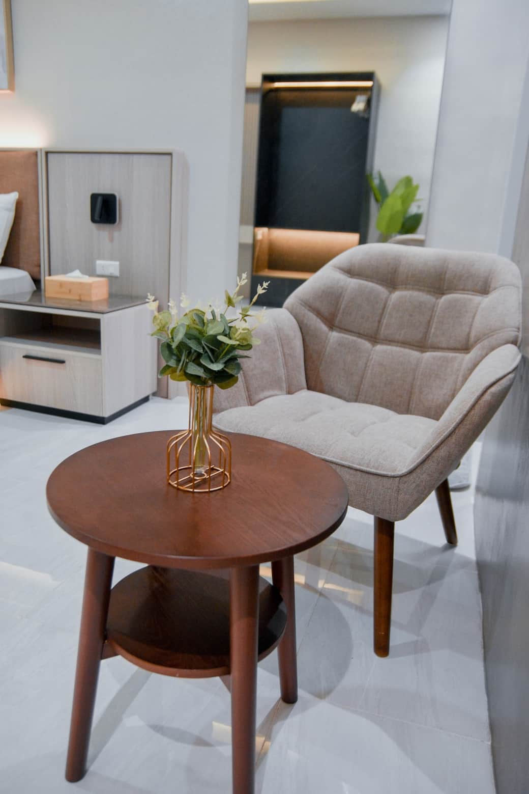 A cozy corner to unwind, read, or enjoy a warm cup of coffee.
