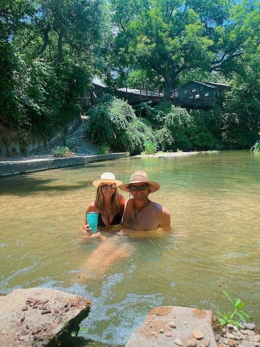 There's a nice shallow gravel bottom area to relax and sit in the creek!