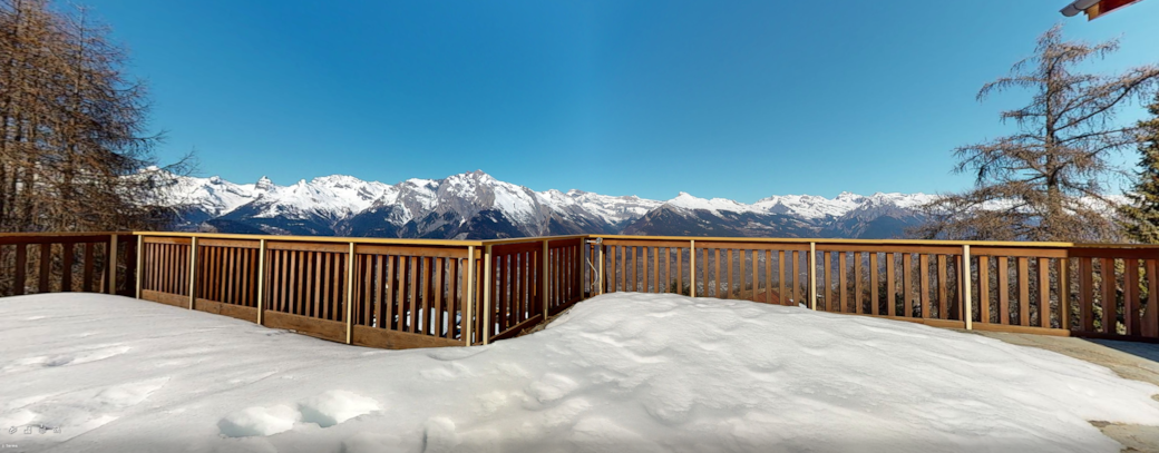 Breathtaking panoramic view of the Swiss Alps - from the terace and the living area. Breathtaking panoramic view of the Swiss Alps - from the terace and the living area.