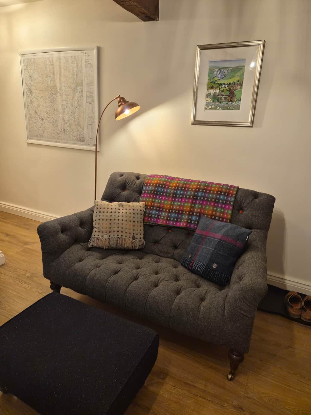 Cosy living area to relax after a day exploring