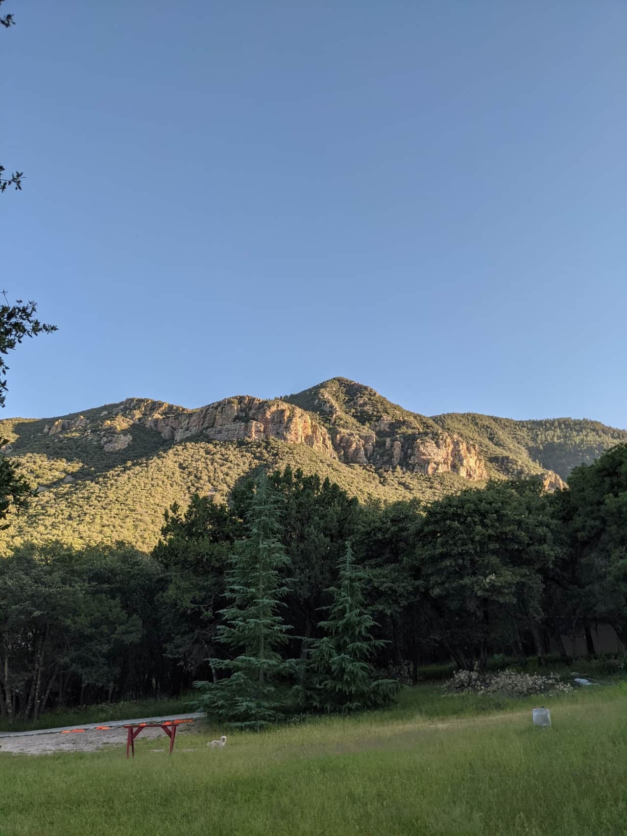 Beautiful sunset on Ramsey Canyon cliffs, view from near the Bird Garden.