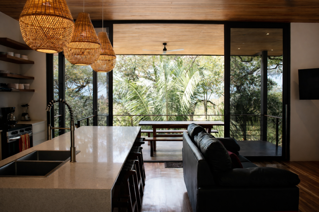 kitchen and living room