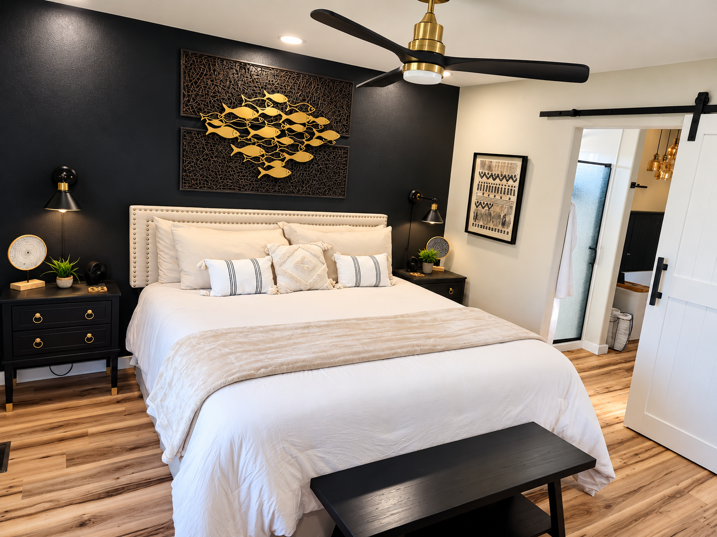 Lakeside Luxury Airbnb Master Bedroom