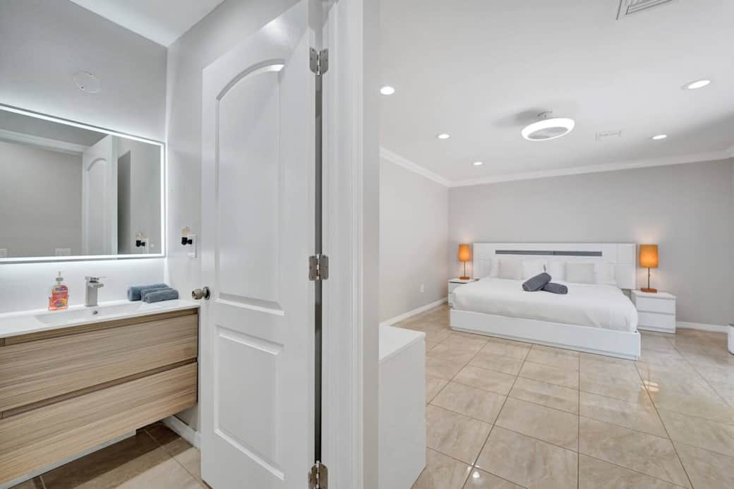 Master bedroom and bathroom
