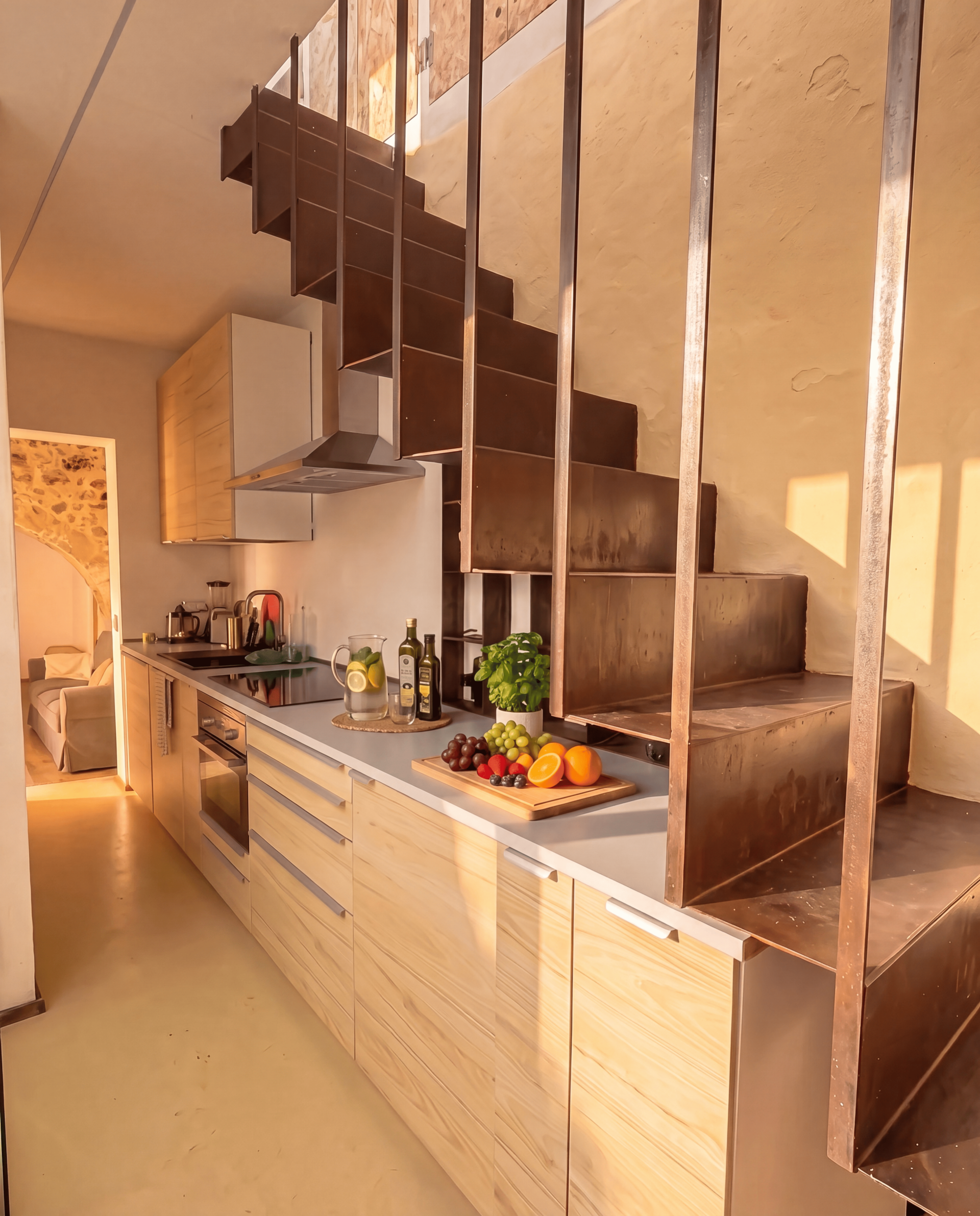 Fully equipped kitchen in Ortigia townhouse