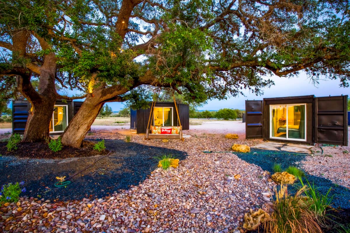The Container Retreat @ 290 Wine Trail. Texas Hill Country rentals.
