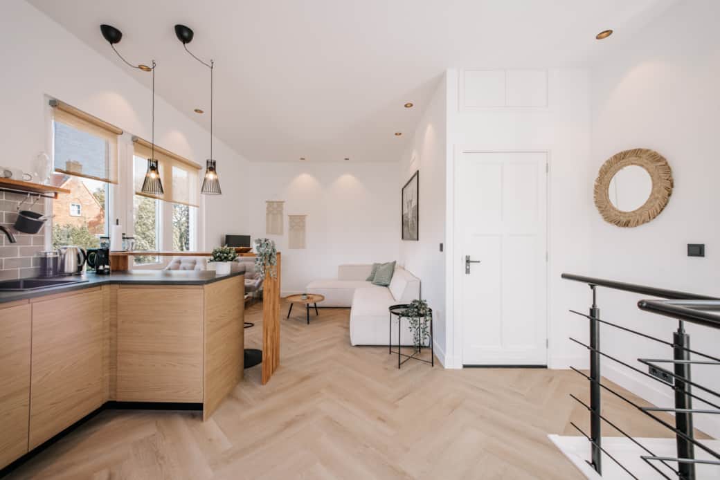 Living room with kitchen